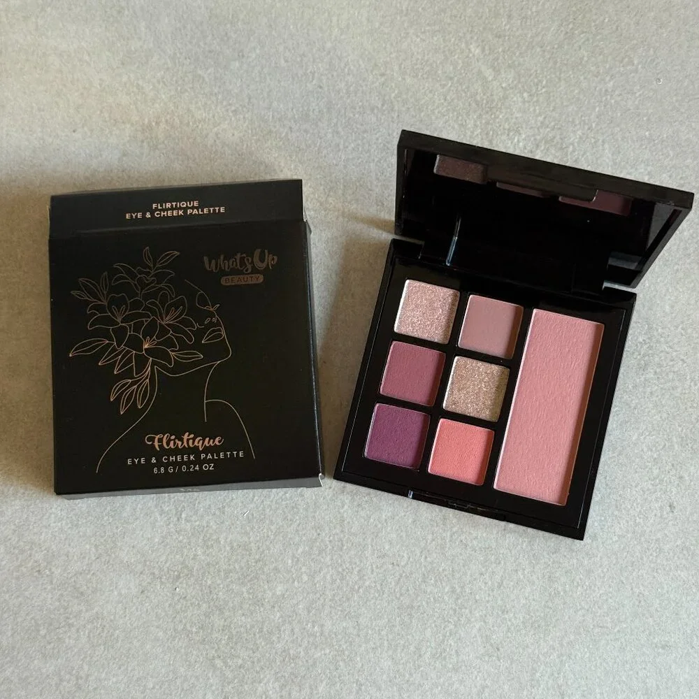 What’s Up Beauty Flirtique Eye & Cheek Palette Talc-Free Cruelty-Free